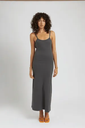 Backless Maxi Dress Charcoal