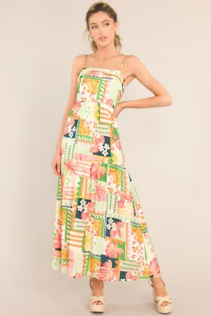 Beach Bonanza Tropical Multi Print Maxi Dress