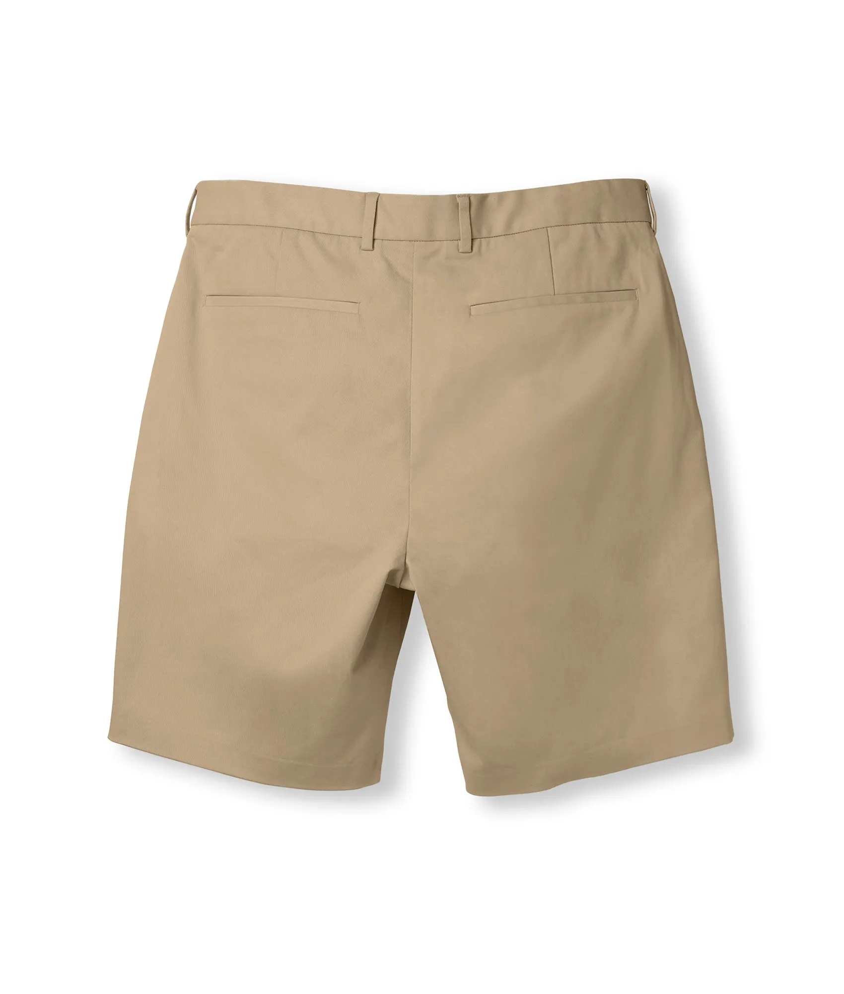 Flat Front 'Fordham' Easy-Care Chino Twill Short with Magnetic Closures - Khaki