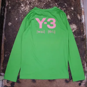 Green Long Sleeved T Shirt With Logo On Back