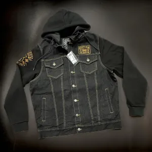 *HEADRUSH* (Black) ~13th The Chosen Few~ hooded Jean jacket (Full Embroidery)