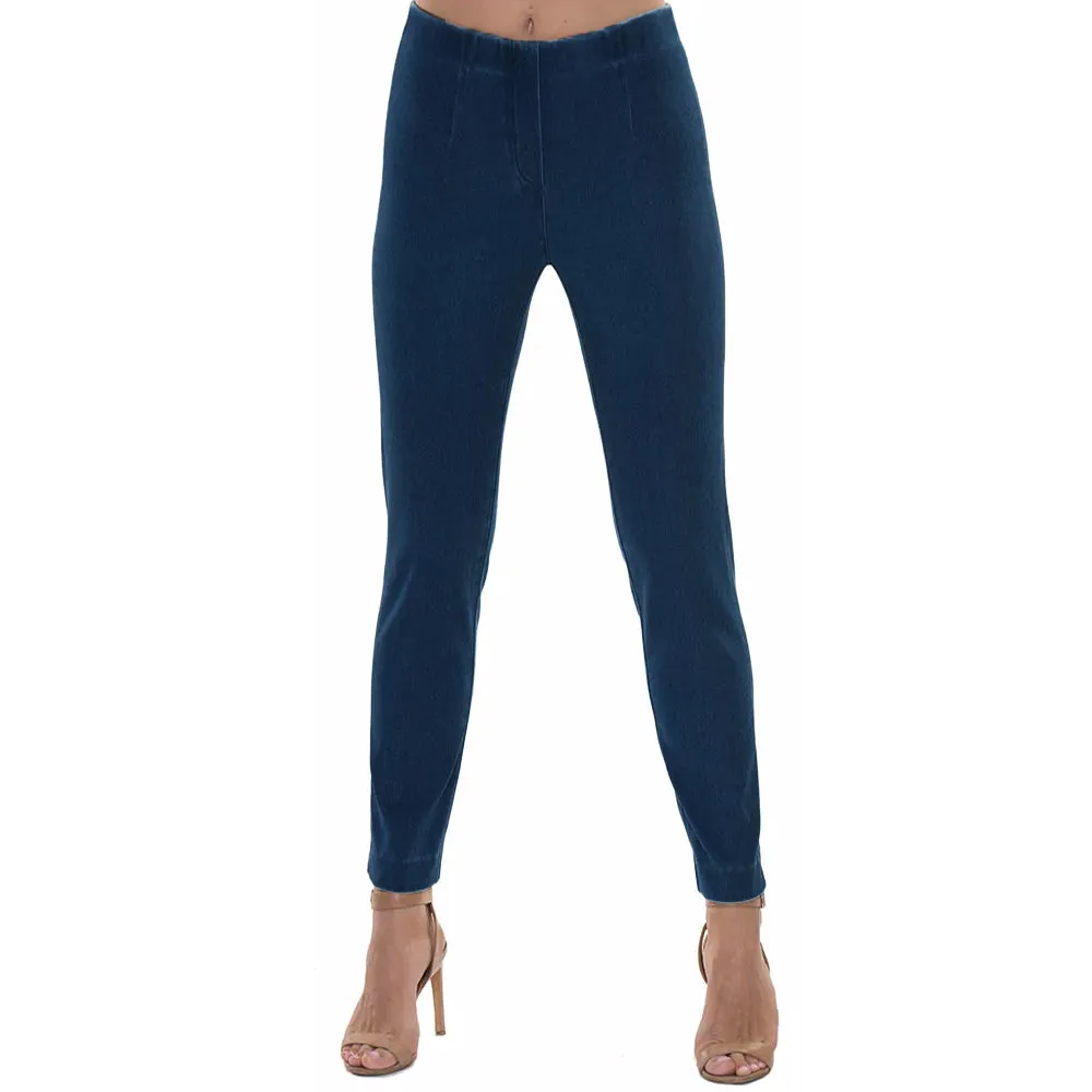 Lior "Sasha" Pull-On Straight Leg Pant in Dark Denim Blue - SASH-DKBD