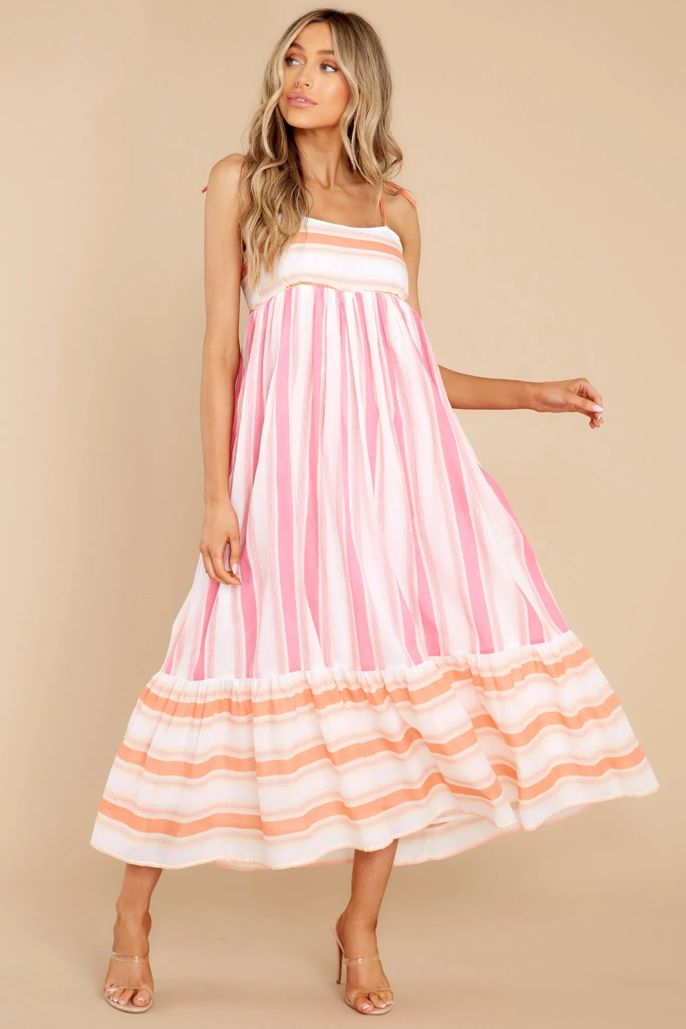 Malin Wide Stripe Pink Dress