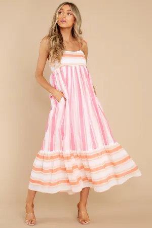 Malin Wide Stripe Pink Dress