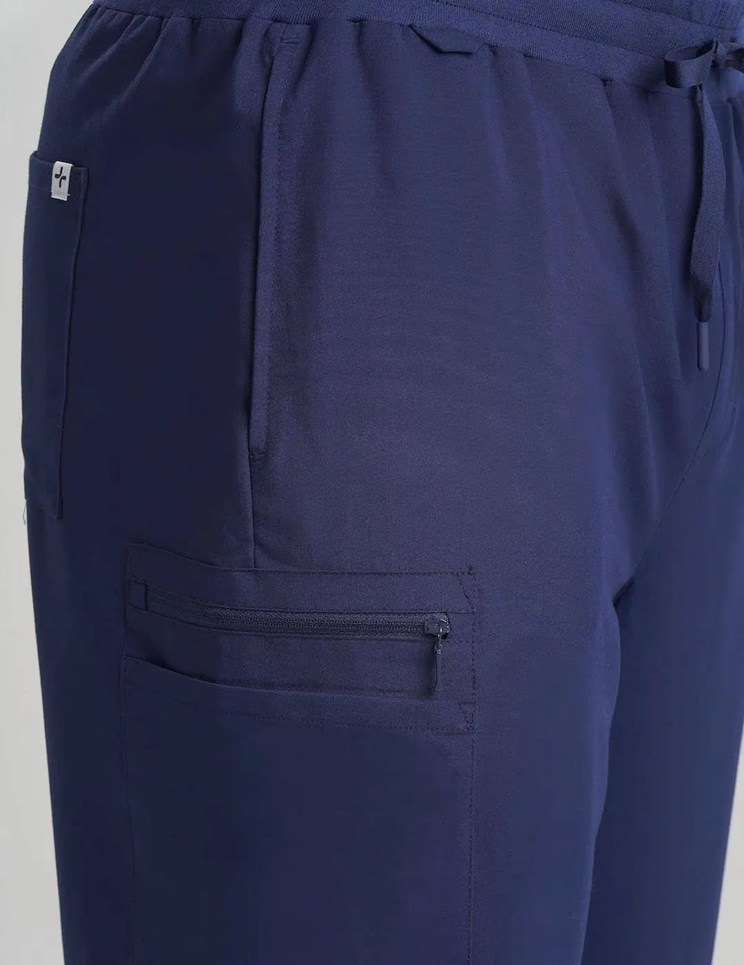 Mens 7-Pocket Straight Leg Scrub Pants - Navy