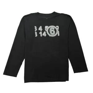 Men's Numbers Logo Long Sleeve T-Shirt Black Size M