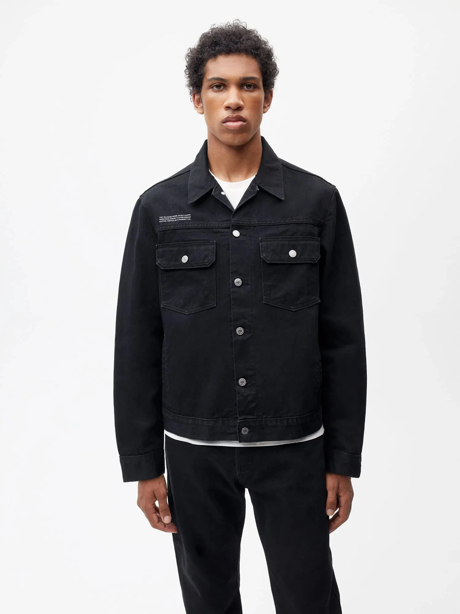 Nettle Denim Jacket—black