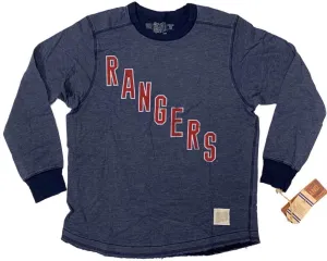 New York Rangers Retro Brand Navy Heavyweight Vintage Long Sleeve T-Shirt