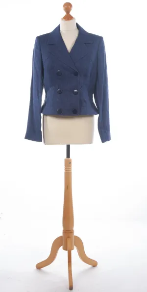 Paul Costelloe Ladies Denim Blue Linen Dressage Jacket - Size UK 10