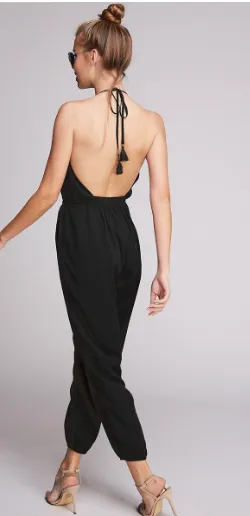 Sexy V-Neck Open Back Jumpsuit - 2 Colors