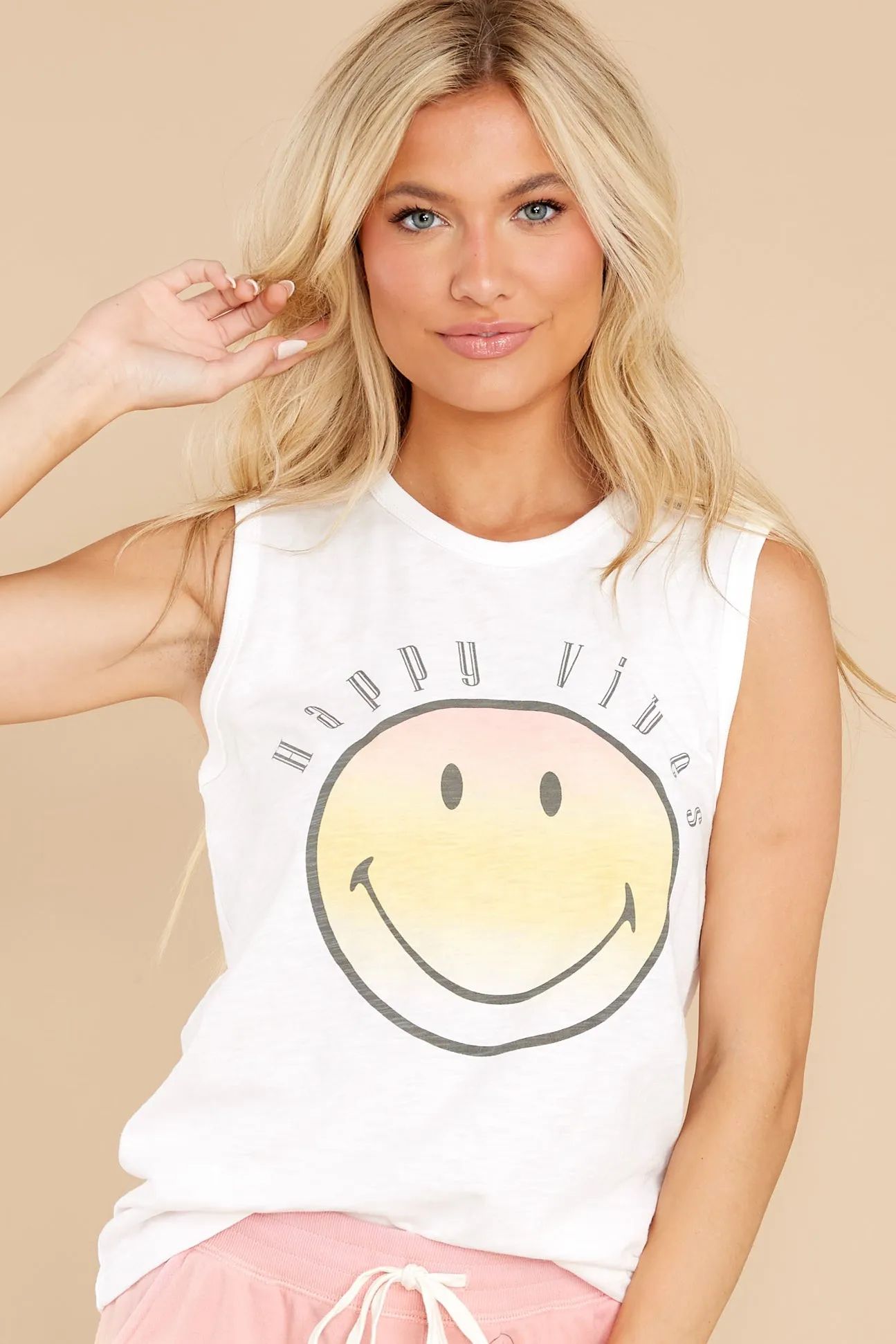 Sun Smiles Ivory Tank