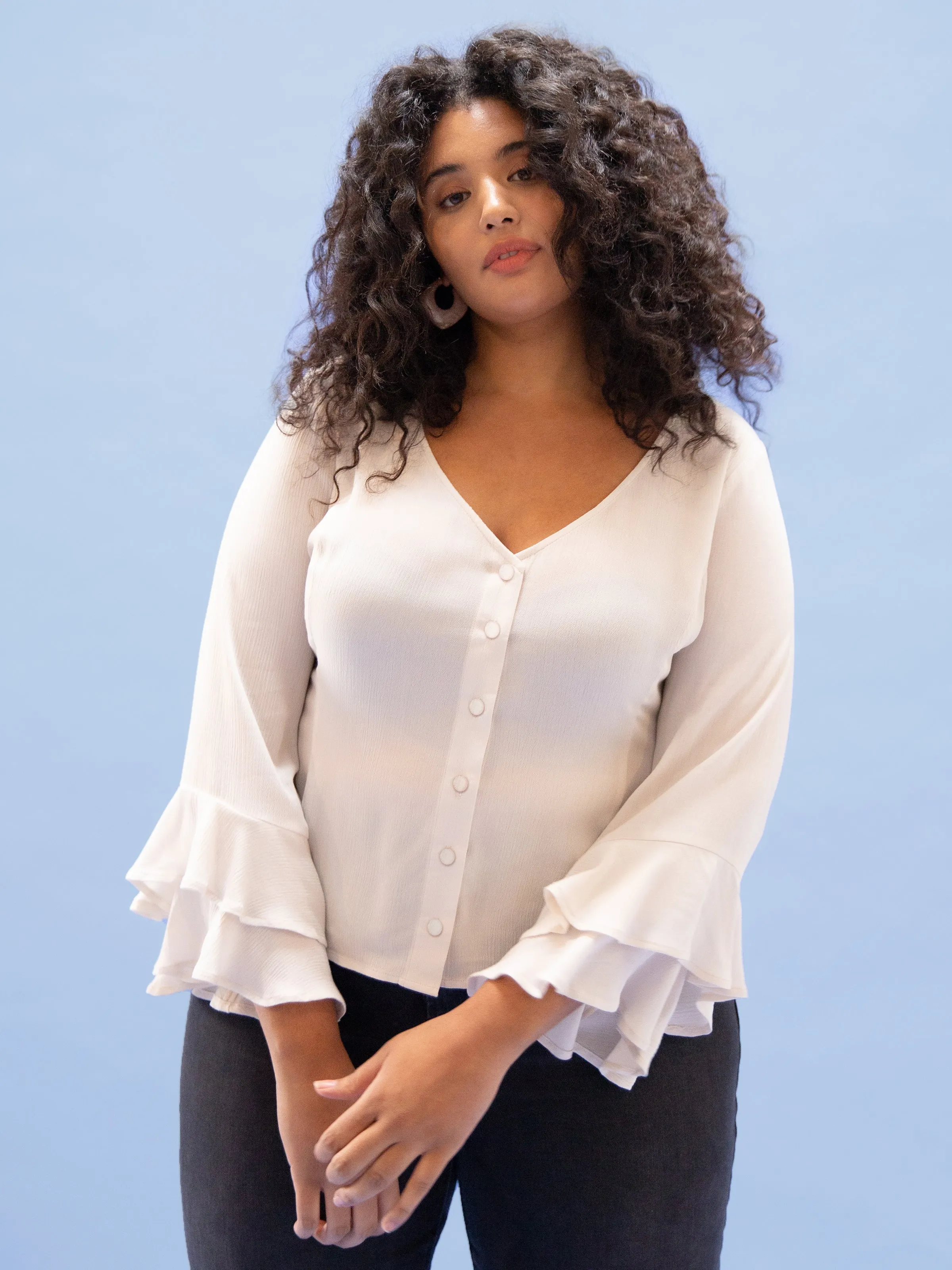 THE RUFFLE SLEEVE TOP ~ PURR