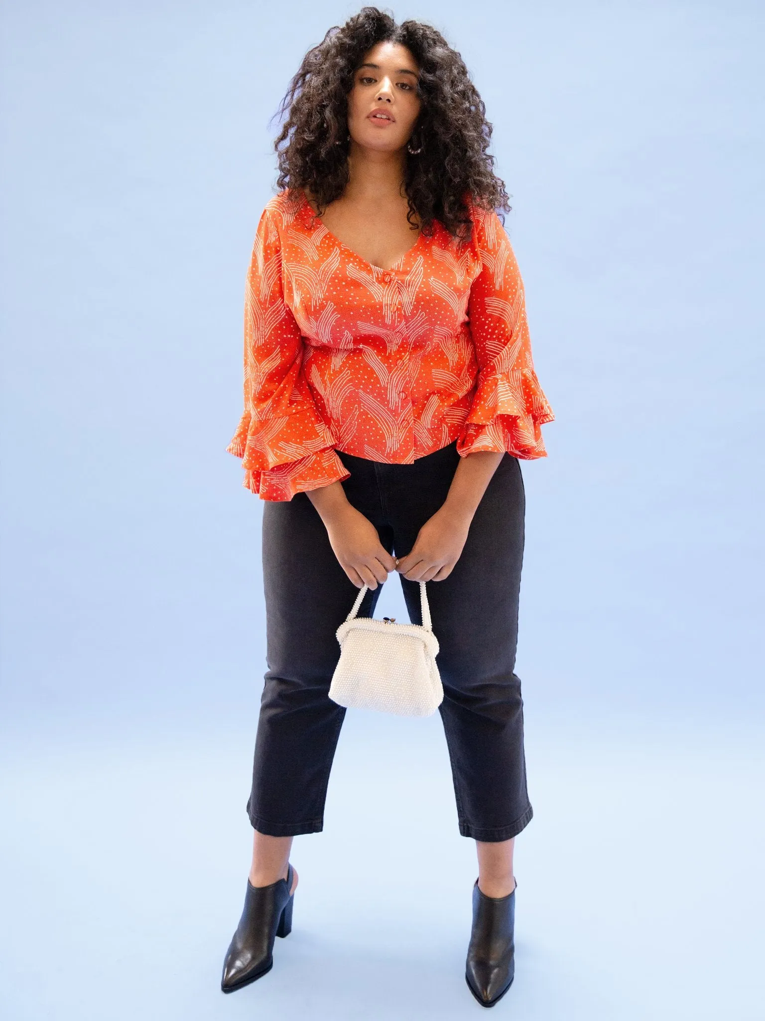 THE RUFFLE SLEEVE TOP ~ PURR