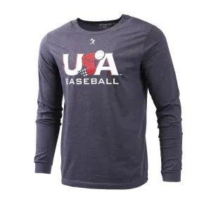 USA x Baseballism Long Sleeve Navy Traditional Tee