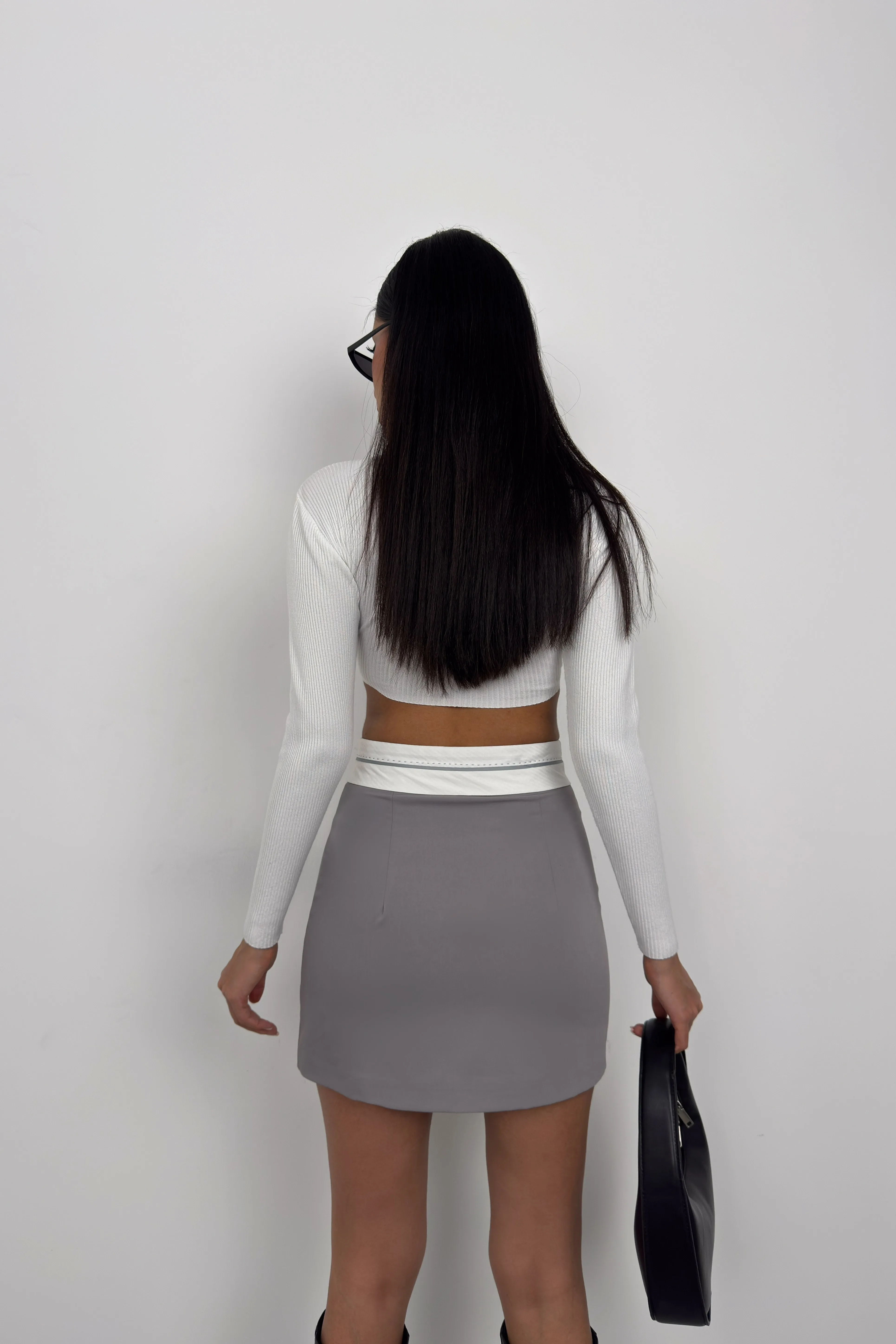 Waist Pleated Mini Skirt