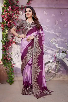 Women Party Wear Viscose Silk Saree With Un Stitched Blouse