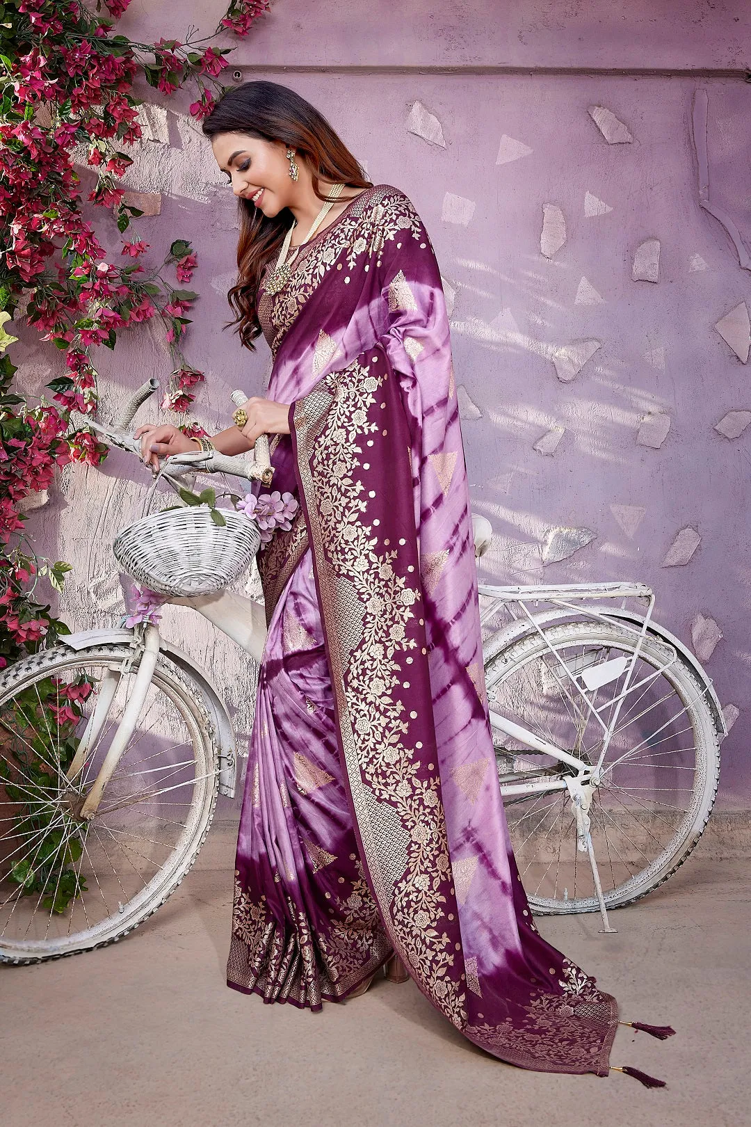 Women Party Wear Viscose Silk Saree With Un Stitched Blouse