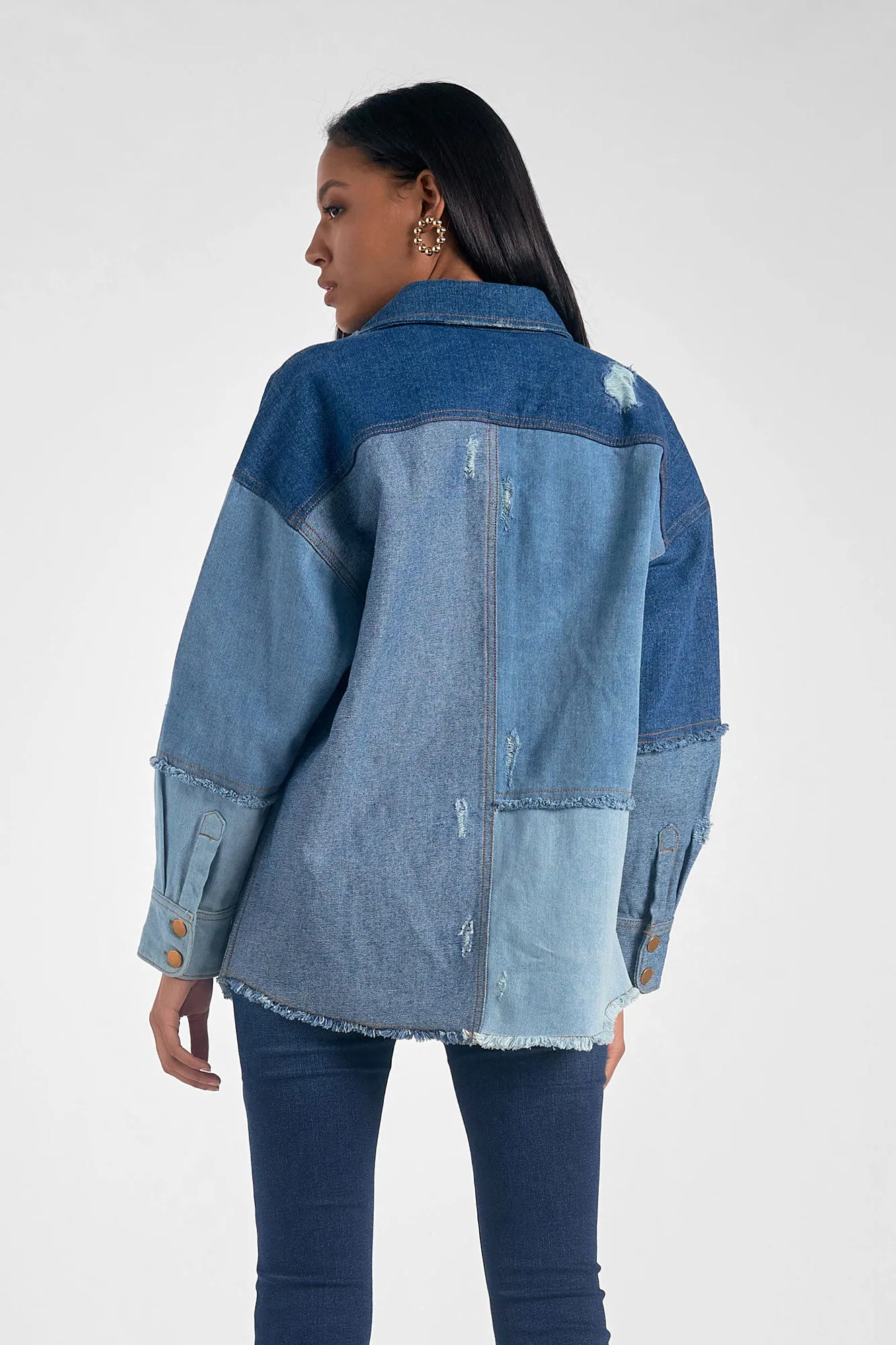 Women's Elan Patchwork Denim Jacket